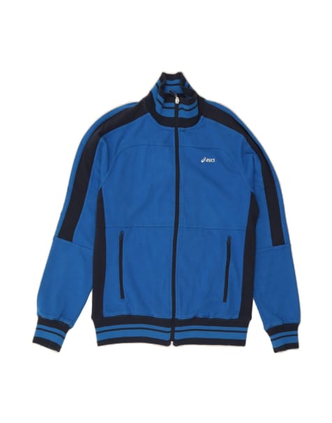 Vintage Asics Tracksuit Top Jacket Small In Blue Colourblock - view 1