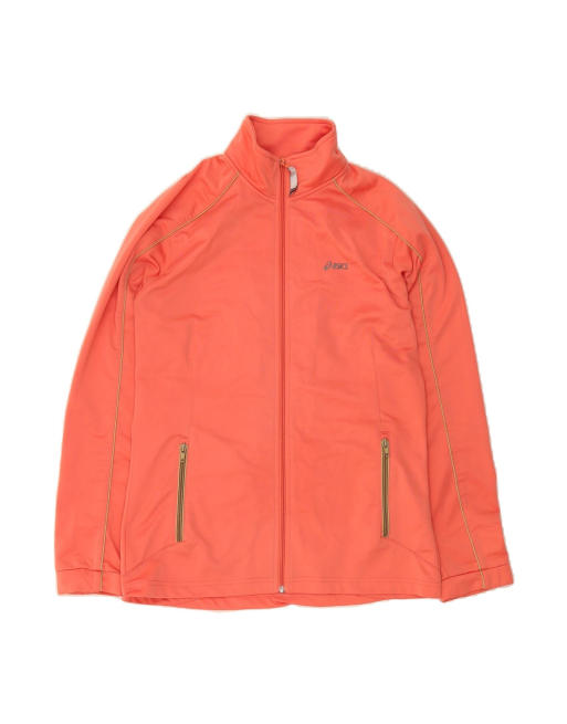 Vintage Asics Tracksuit Top Jacket UK 14 Large In Orange