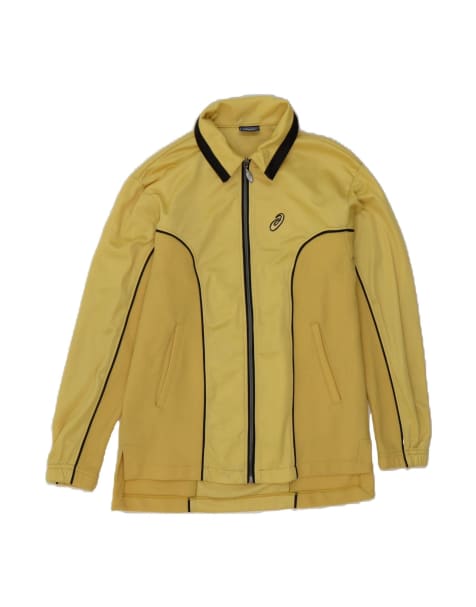 Vintage Asics Tracksuit Top Jacket UK 16 Large In Yellow - view 1