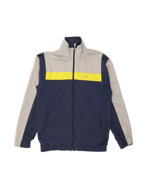 Vintage Asics Tracksuit Top Jacket UK 18 XL In Blue Colourblock
