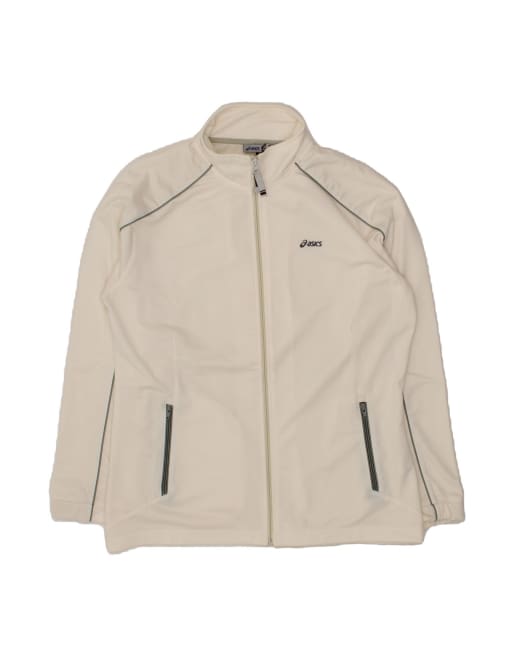 Vintage Asics Tracksuit Top Jacket UK 20 2XL In Off In White