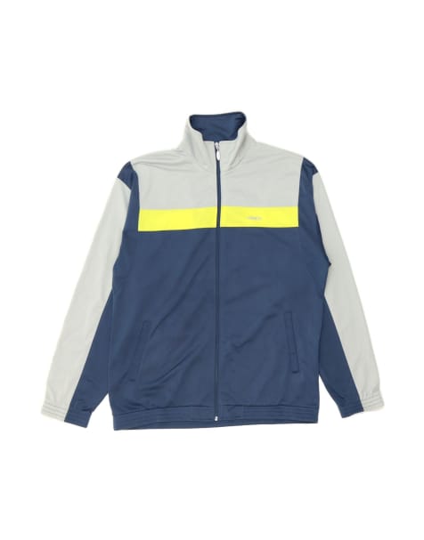 Vintage Asics Tracksuit Top Jacket XL In Blue Colourblock - view 1