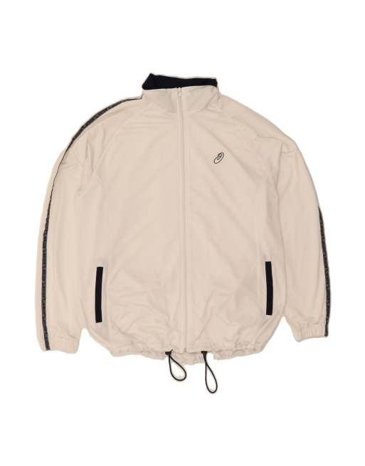 Vintage Asics Tracksuit Top Jacket XL In White