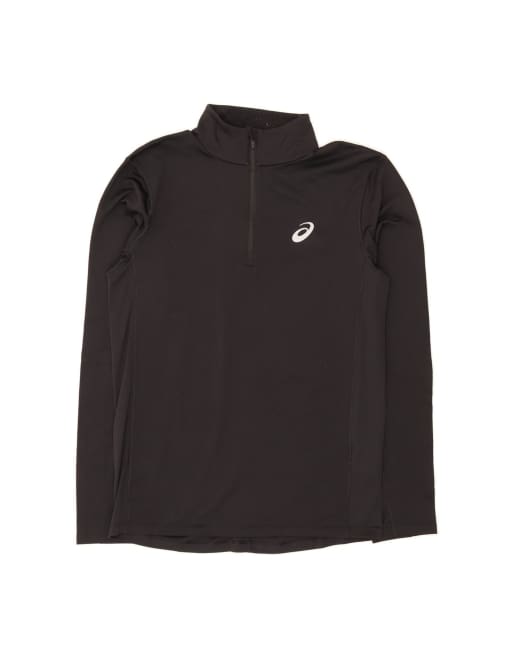 Vintage Asics Zip Neck Pullover Tracksuit Top Small In Black