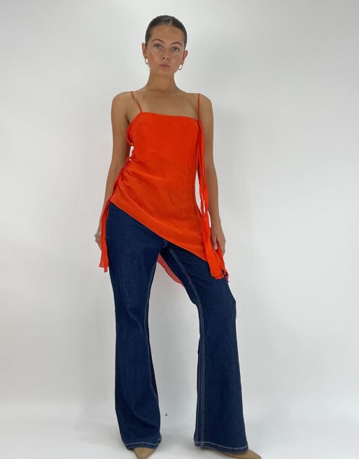 Vintage asymmetric cami top in orange