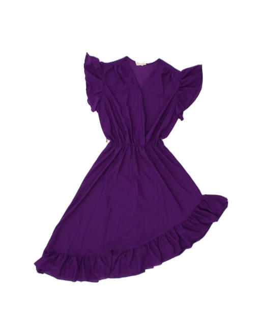 Vintage Asymmetrical Dress UK 8 Small In Purple
