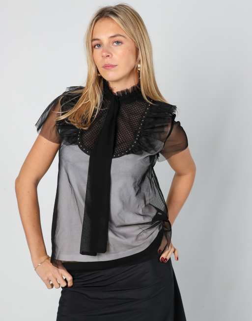 Vintage Atos Lombaroini S blouse in black