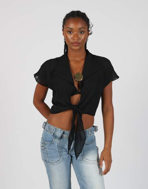 Vintage Avani S mesh top in black