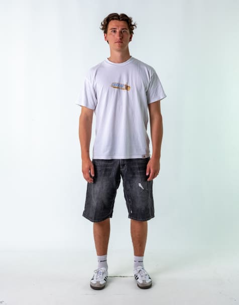 Vintage Avirex 32" Denim Hip Hop Jorts Shorts Charcoal Grey - view 1