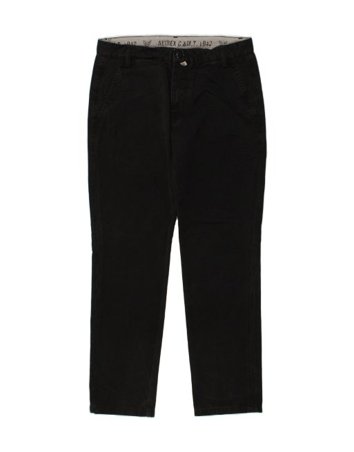 Vintage Avirex Size W32 L36 Straight Chino Trousers in Black