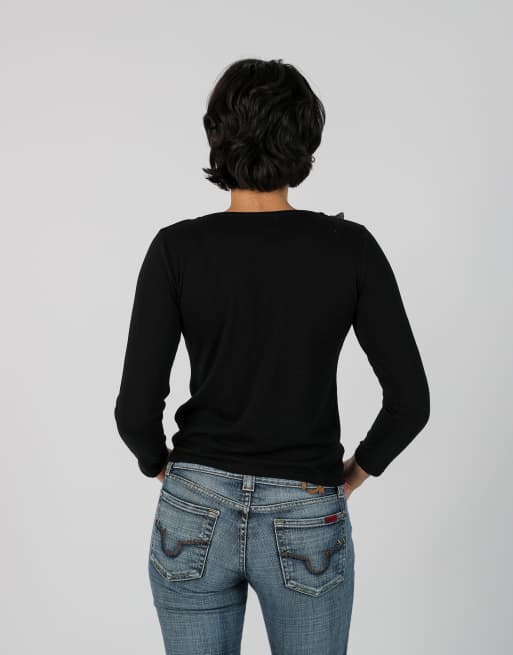 Vintage Axes Femme S long sleeve top in black, 2 of 4