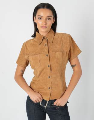 Vintage B. Code L Leather Jacket Tan