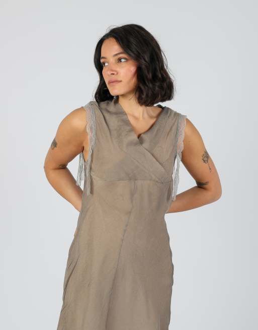 Vintage Babila S woven midi dress in beige, 2 of 4