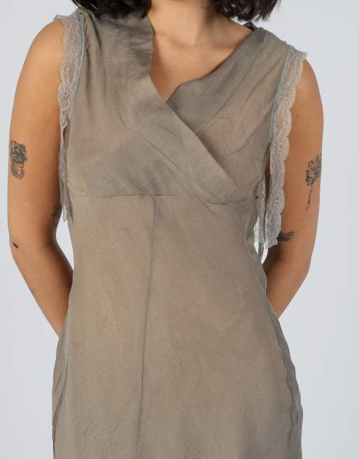 Vintage Babila S woven midi dress in beige, 4 of 4