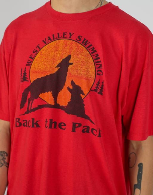 Vintage Back the Pack xl t-shirt in red, 4 of 4