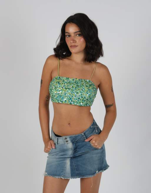 Vintage Bagatelle S cami in light green, 3 of 4