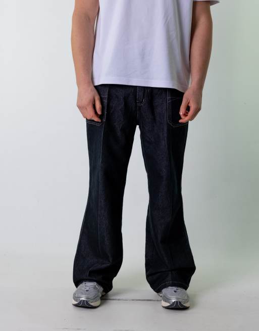 Vintage Baggy (36x30) Jeans in Dark Grey Denim