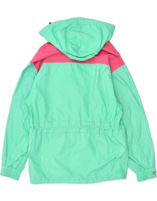 Vintage Bailo Size M Colourblock Hooded Rain Jacket in Green