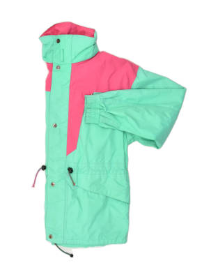 Vintage Bailo Size M Colourblock Hooded Rain Jacket in Green
