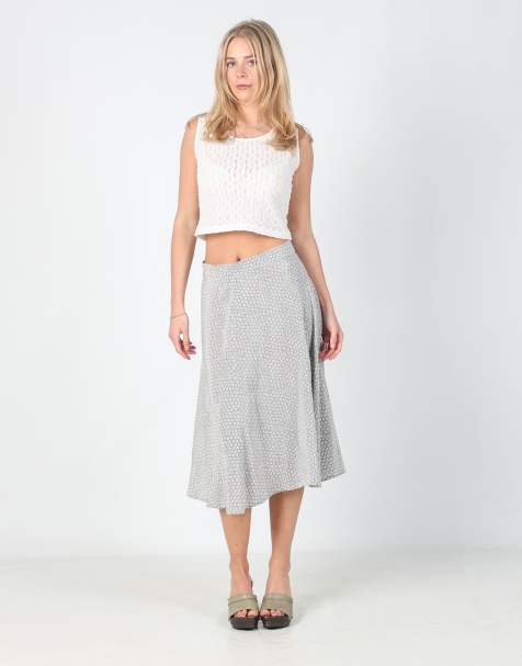 Vintage Balloon S printed woven midi dress in light blue - view 1