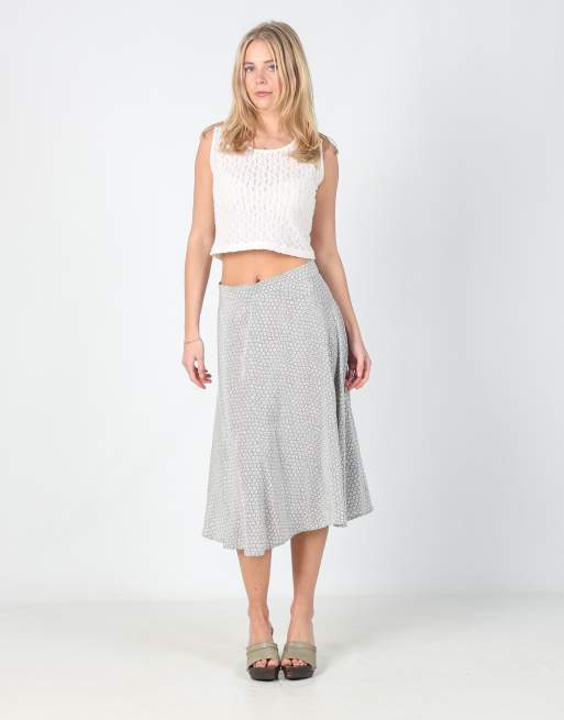 Vintage Balloon S printed woven midi dress in light blue