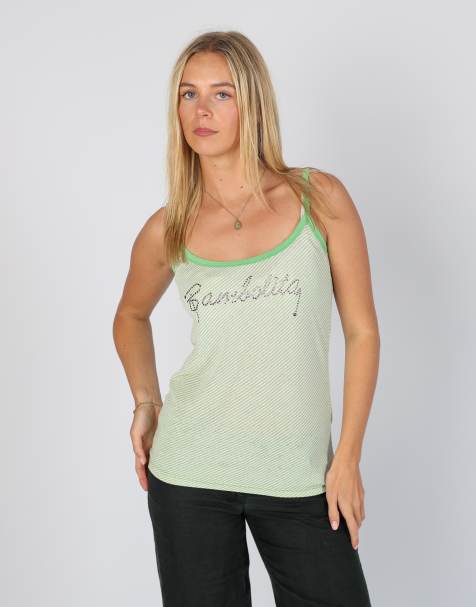 Vintage Bambolita M woven vest in light green - view 1