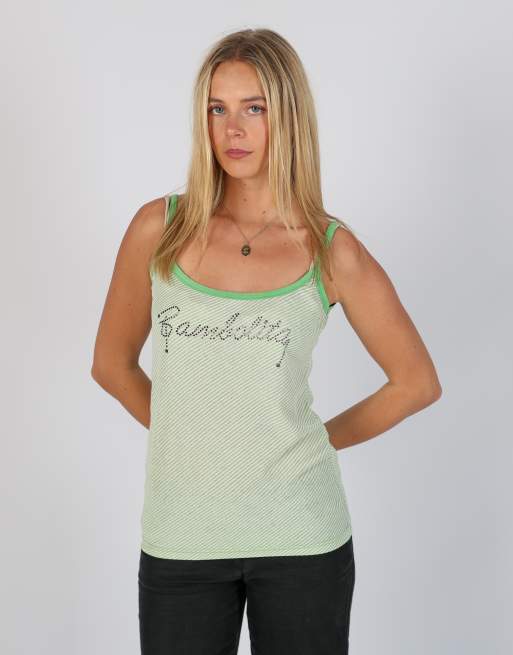 Vintage Bambolita M woven vest in light green, 3 of 4