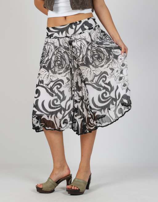 Vintage Bandolera M woven midi skirt in white, 2 of 4