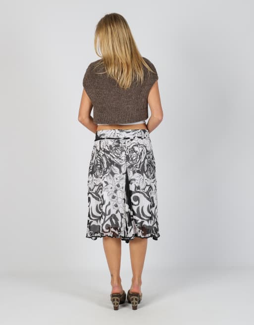 Vintage Bandolera M woven midi skirt in white, 3 of 4