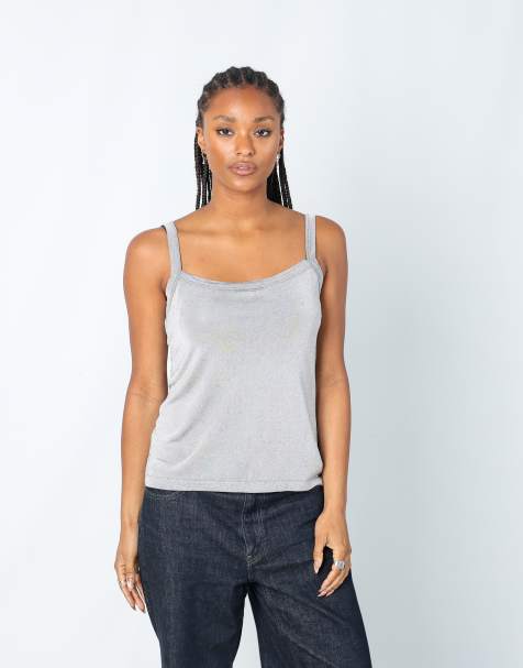Vintage Barbarella L cami in light grey - view 1