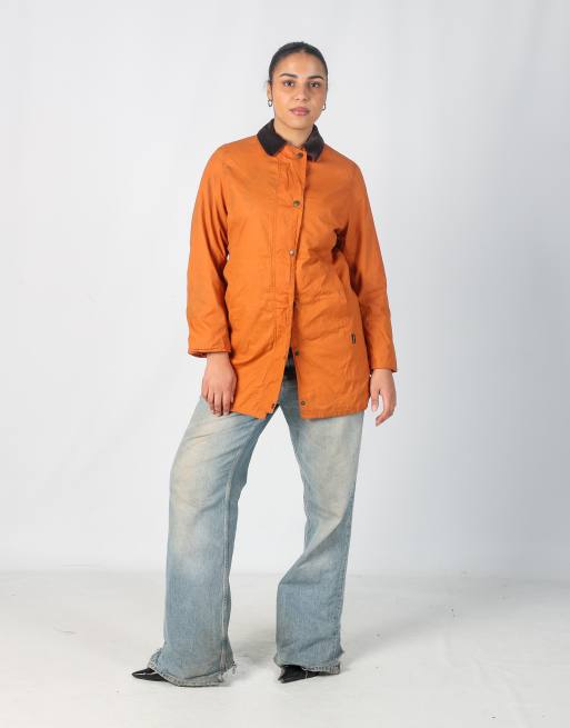 Vintage Barbour 12 trench coat in orange