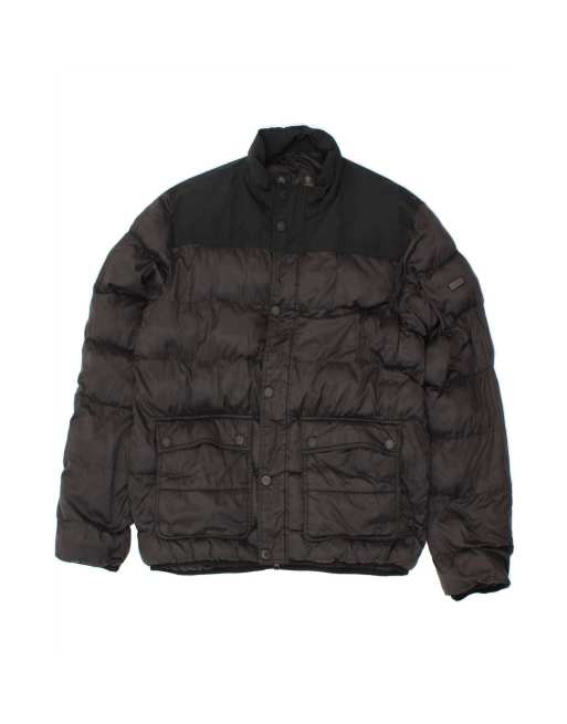 Vintage Barbour Padded Jacket UK 42 XL In Black Colourblock