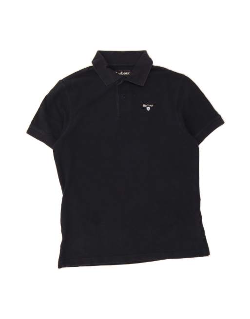 Vintage Barbour Polo Shirt Medium In Blue
