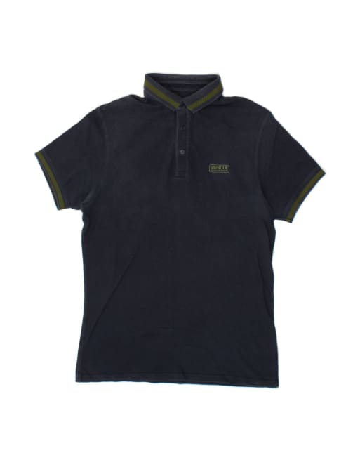 Vintage Barbour Polo Shirt Medium In Blue