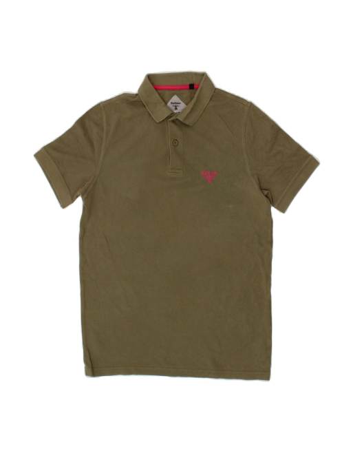 Vintage Barbour Polo Shirt Medium In Khaki