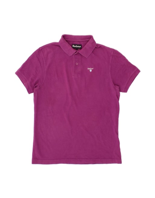 Vintage Barbour Polo Shirt Medium In Purple