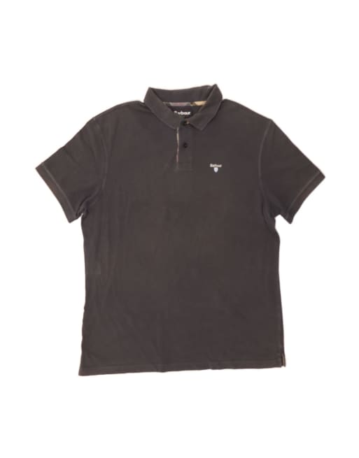 Vintage Barbour Polo Shirt XL In Grey