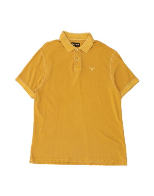 Vintage Barbour Polo Shirt XL In Yellow