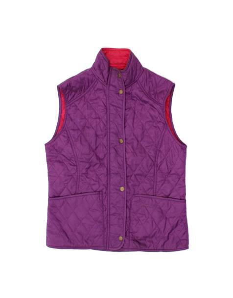Vintage Barbour Quilted Gilet UK 14 Medium In Purple - view 1
