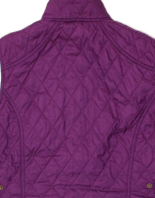 Vintage Barbour Quilted Gilet UK 14 Medium In Purple, 4 of 4