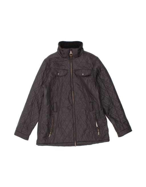 Vintage Barbour Quilted Jacket UK 18 XL In Black