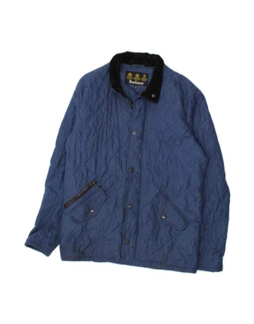 Vintage Barbour Quilted Jacket UK 34 XS In Blue
