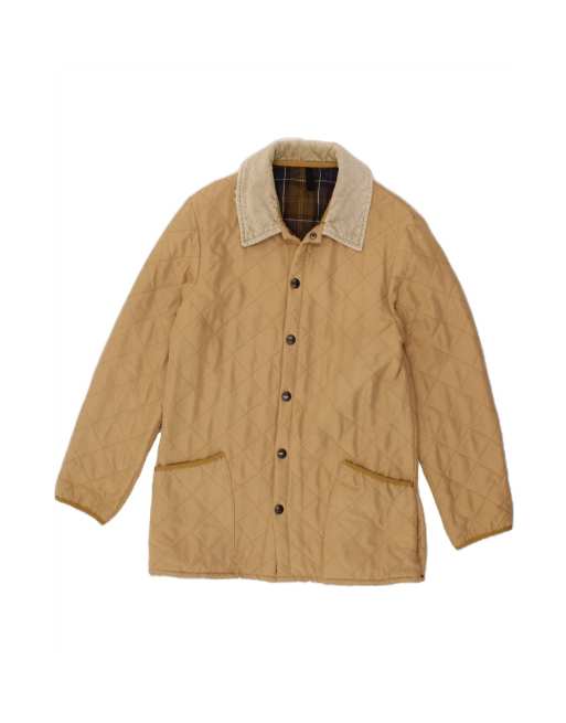 Vintage Barbour Quilted Jacket UK 36 Small In Beige
