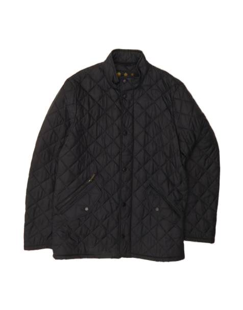 Vintage Barbour Quilted Jacket UK 38 Medium In Black - view 1