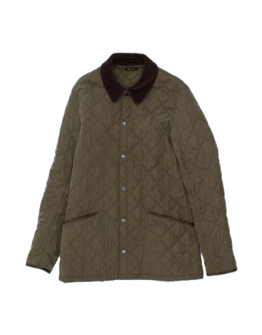 Vintage Barbour Quilted Jacket UK 38 Medium In Khaki
