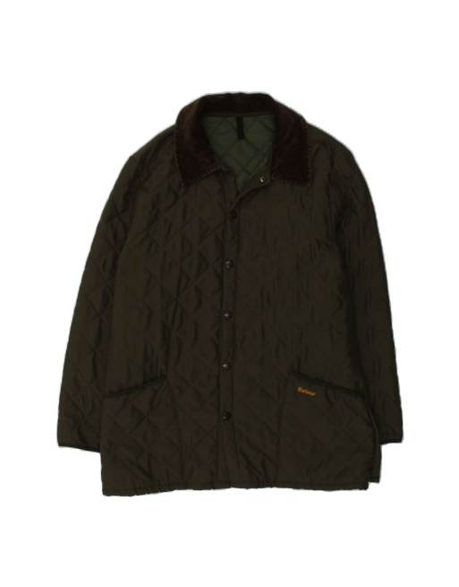 Vintage Barbour Quilted Jacket UK 38 Medium In Khaki