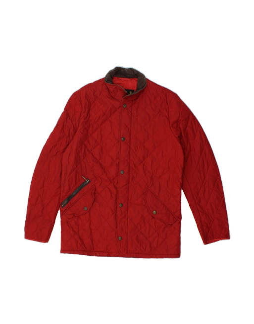 Vintage Barbour Quilted Jacket UK 38 Medium In Red