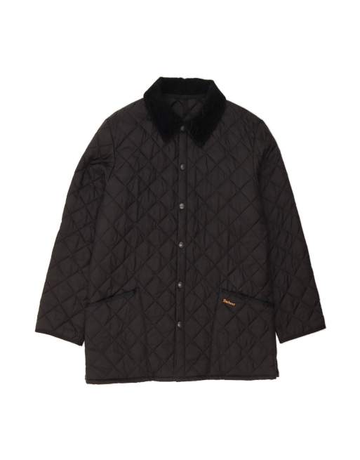 Vintage Barbour Quilted Jacket UK 40 Large In Black