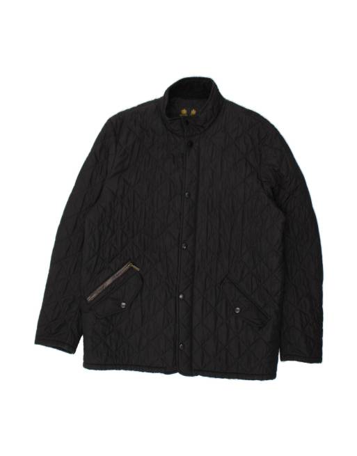 Vintage Barbour Quilted Jacket UK 42 XL In Black