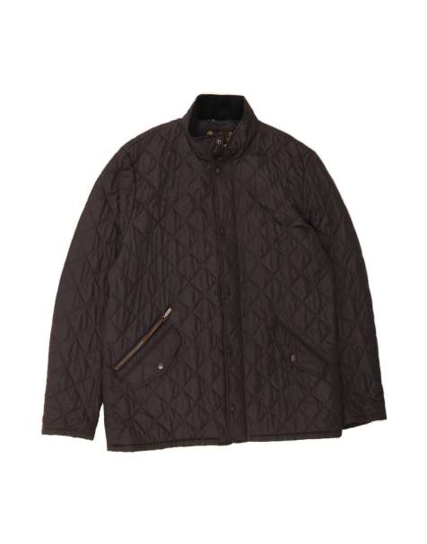 Vintage Barbour Quilted Jacket UK 42 XL In Black - view 1